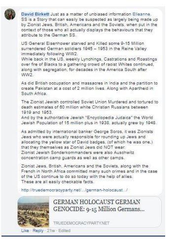 NGO Activists – Including Amnesty International – Members of Facebook Group Rife with Antisemitism and Holocaust Denial Members-of-Facebook-Group-Rife-with-Antisemitism-and-Holocaust-Denial-1